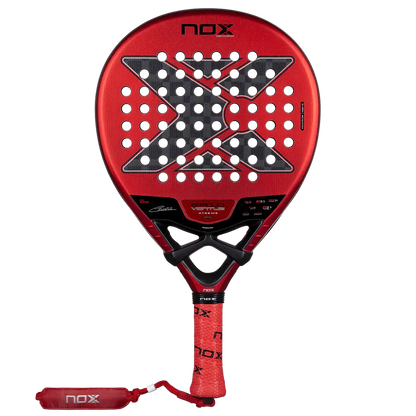 NOX EA10 VENTUS HYBRID 12K XTREM BY EDU ALONSO padel racket in red design.