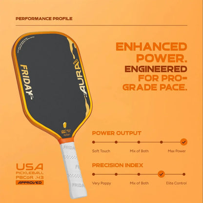 Friday Aura Pro -  Elongated (Limited Metallic Series) performance profile showcasing enhanced power and precision index.