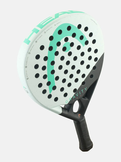 HEAD Gravity Pro Padel Racquet featuring a new hitting surface for enhanced spin and control.