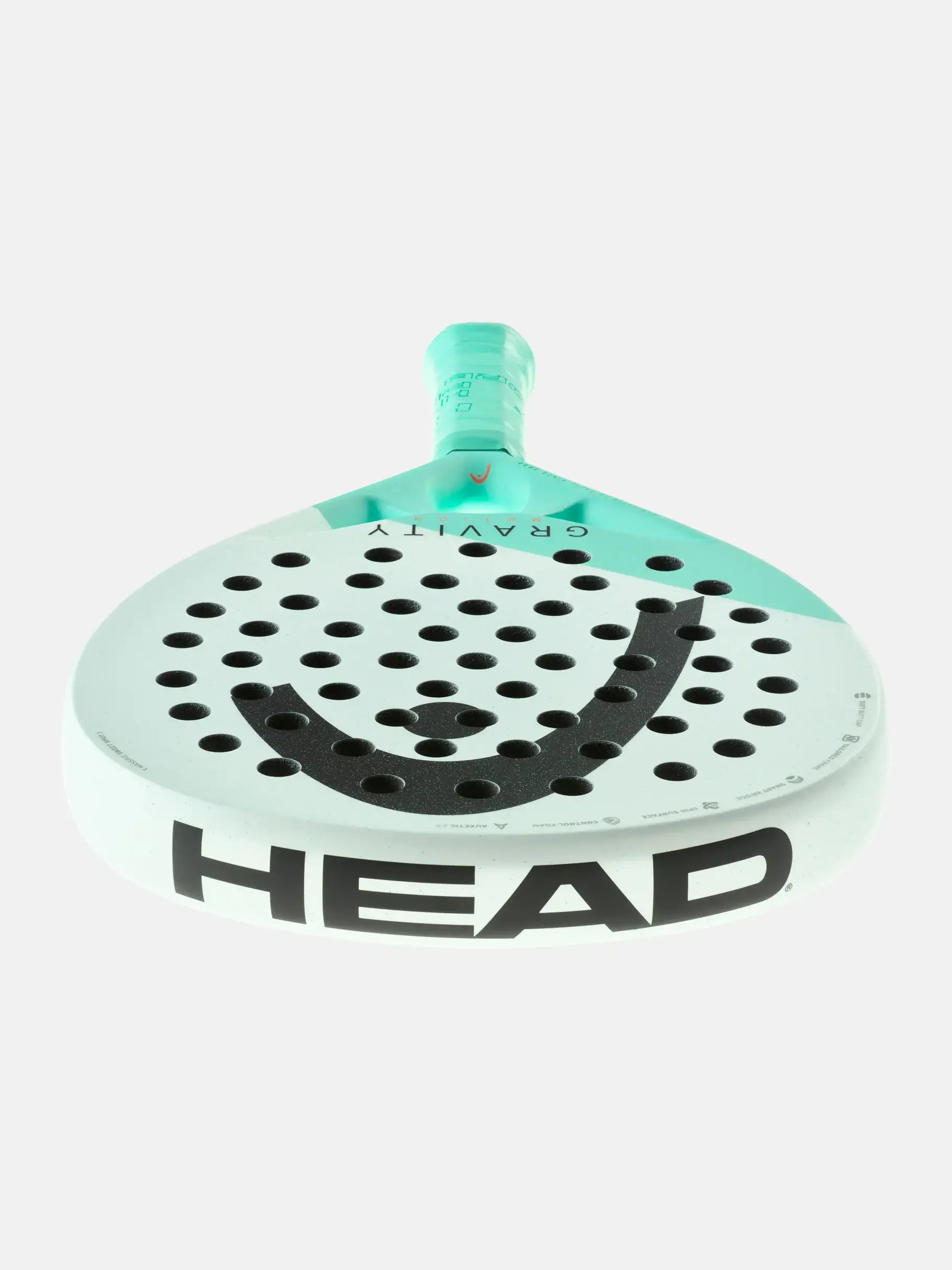 HEAD Gravity Motion Padel Racquet front view showcasing its lightweight design and innovative technology.
