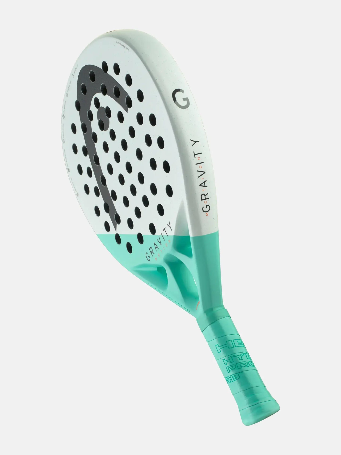 HEAD Gravity Motion Padel Racquet featuring innovative design and lightweight construction for advanced players.