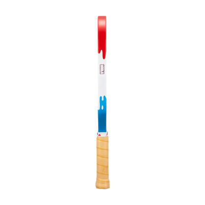 Joola Perseus Pro V Rally Rocket (Limited Edition) paddle with a colorful design featuring red, white, and blue.