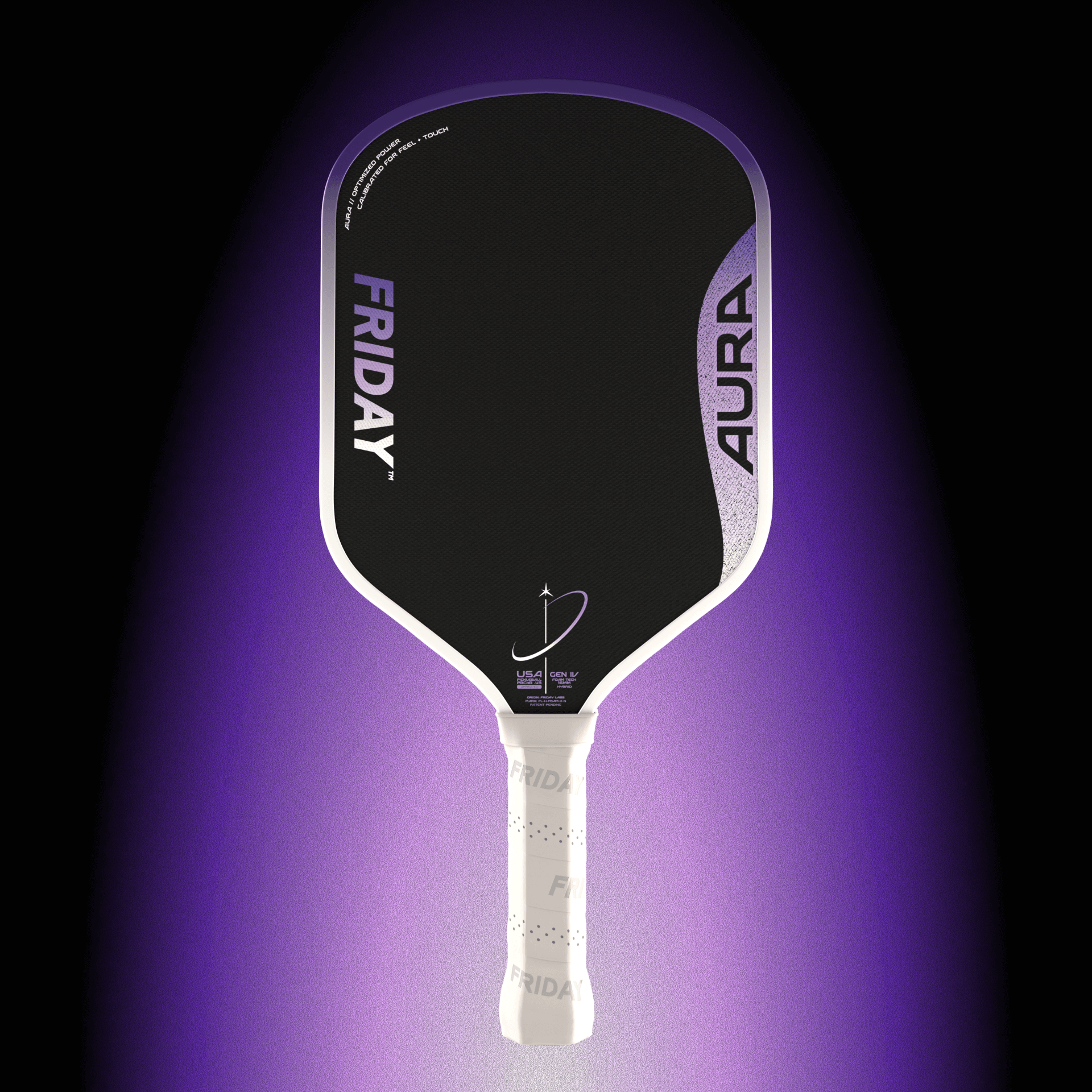 Friday AURA - Hybrid paddle with optimized power and comfort, featuring a sleek design and durable materials.