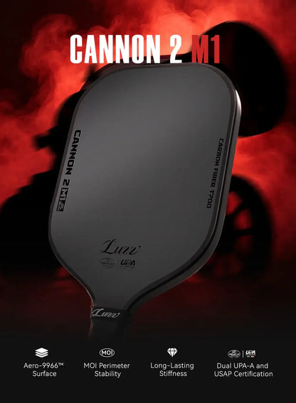 Luzz Cannon2 M1 Paddle showcasing its Aero-9966™ surface and MOI perimeter stability features.