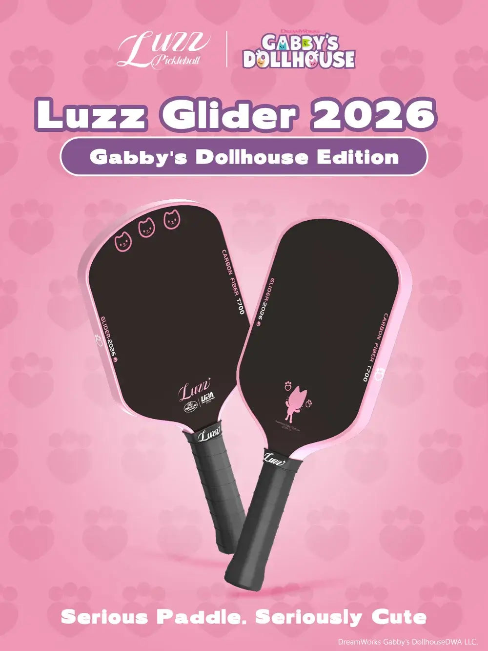 Luzz Gabby's Dollhouse Glider 2026 Hybrid Paddle featuring Gabby's Dollhouse Edition design.