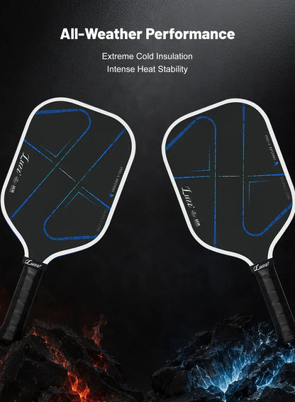 Luzz Inferno Frozen Paddle showcasing all-weather performance with extreme cold insulation and intense heat stability.