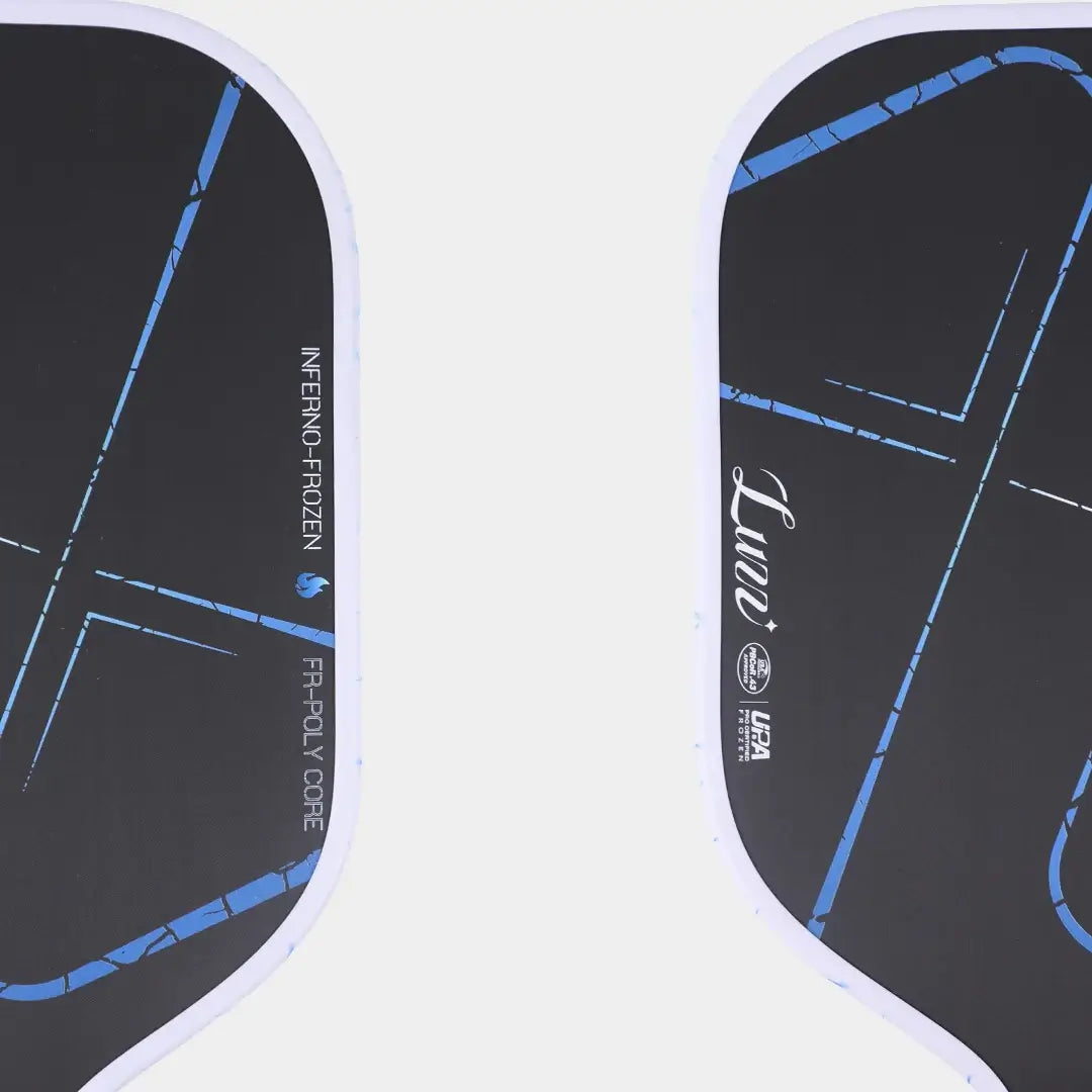 Luzz Inferno Frozen Paddle showcasing the FR-Poly core and sleek design for improved stability and control.