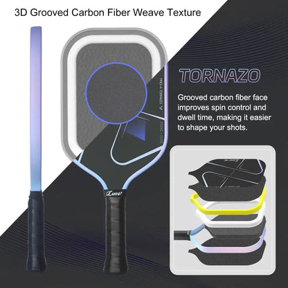 Luzz Pro 4 Tornazo 3D Grooved Carbon Fiber Weave Texture for enhanced spin control and shot shaping.