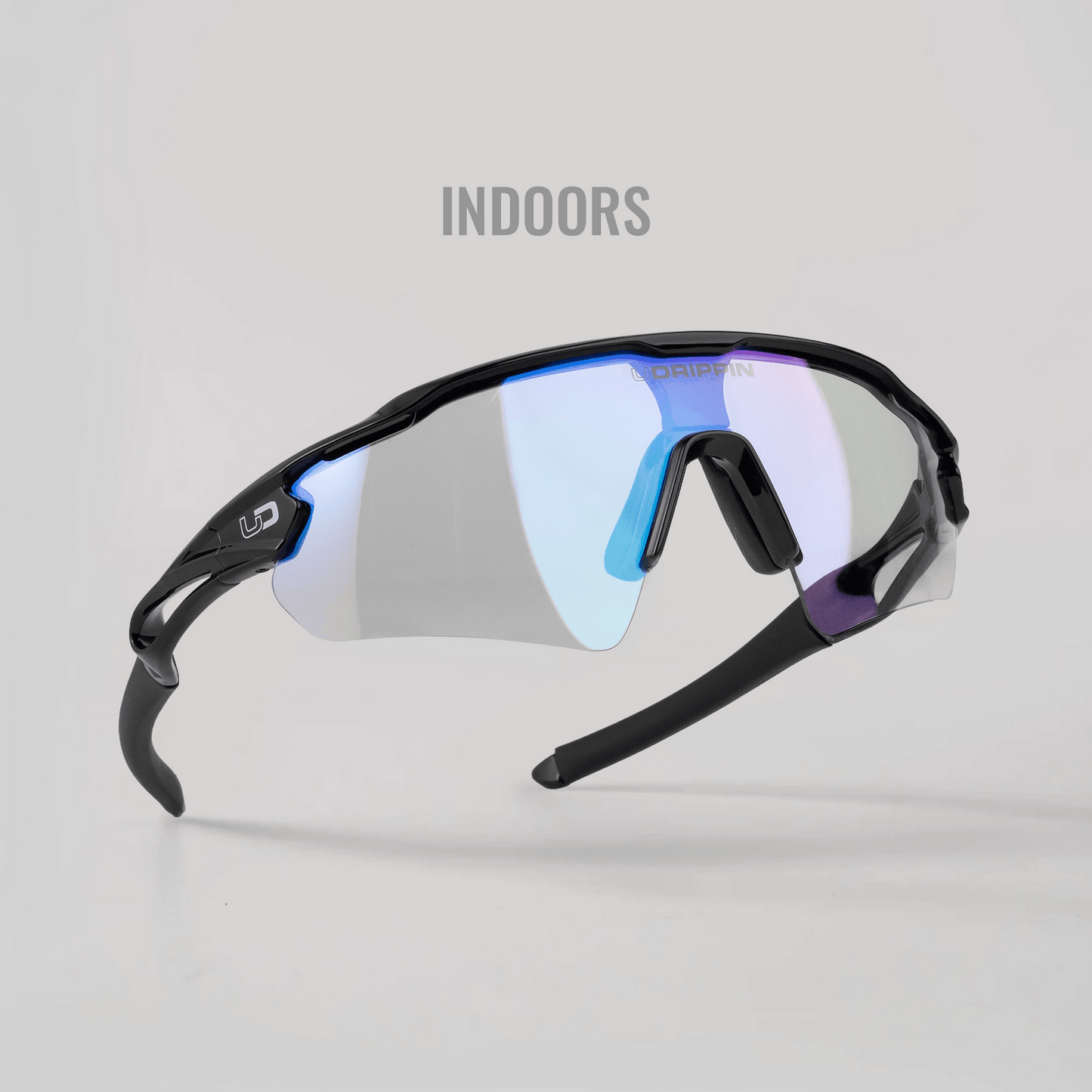 Udrippin "NIZO" Sunglasses with photochromic lenses, showcasing inside view and auto-tinting features.