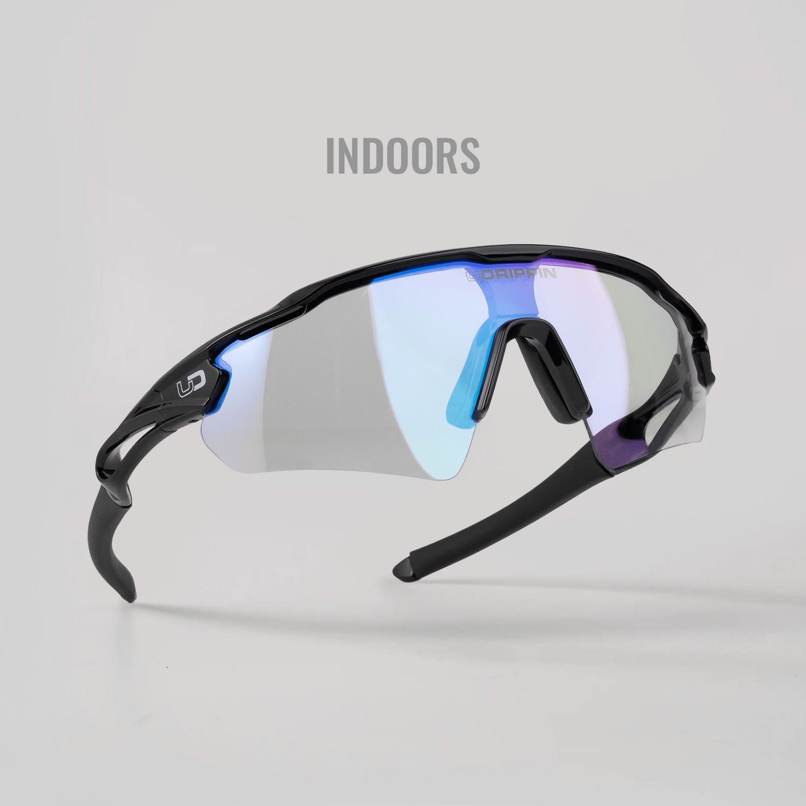 Udrippin "NIZO" Sunglasses with photochromic lenses, showcasing inside view and auto-tinting features.