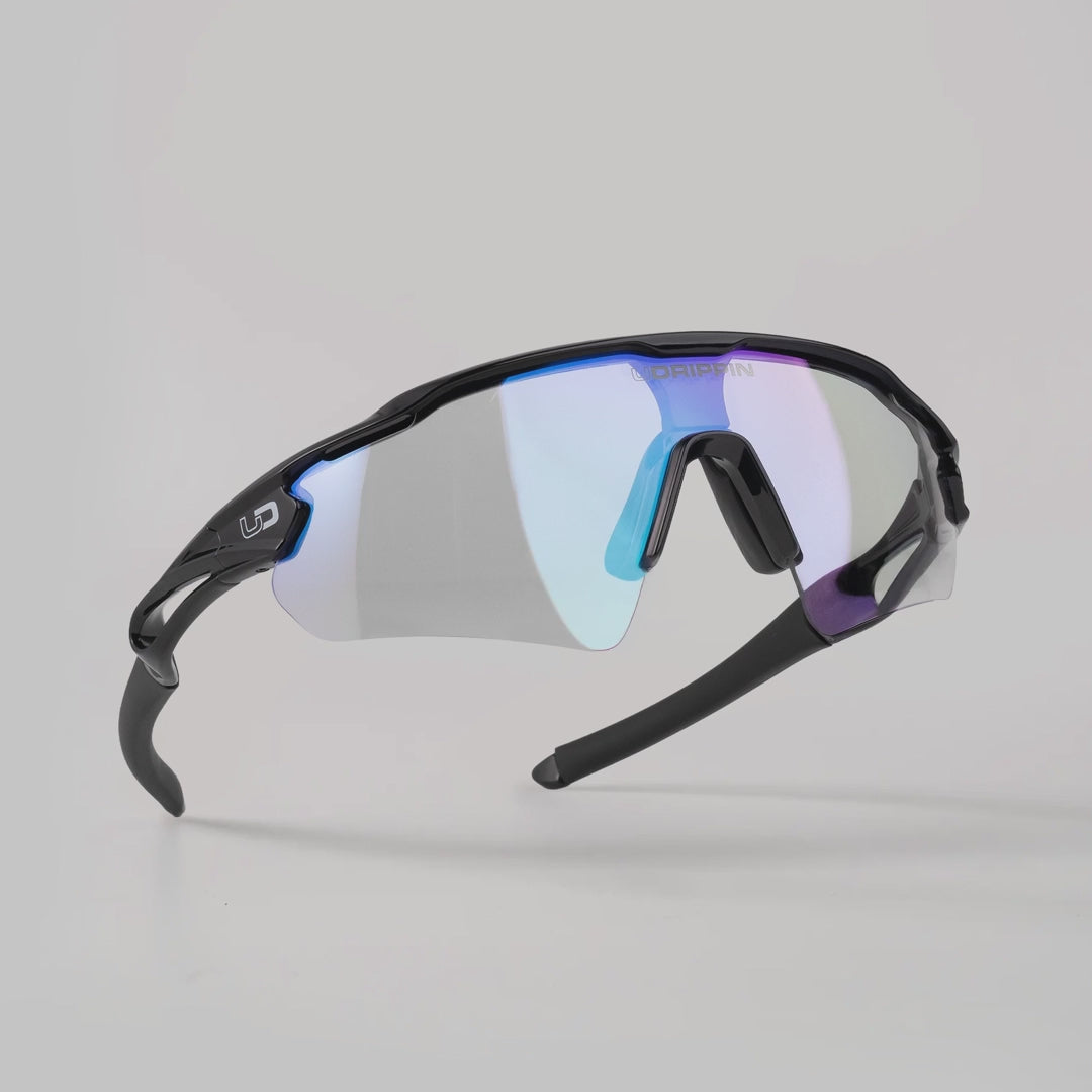 Udrippin "NIZO" Sunglasses with photochromic lenses and sleek black frame design.