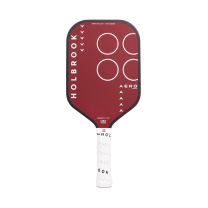 Holbrook Pro Aero Kevlar T Pickleball Paddle in red, featuring cutting-edge design for precision and performance.