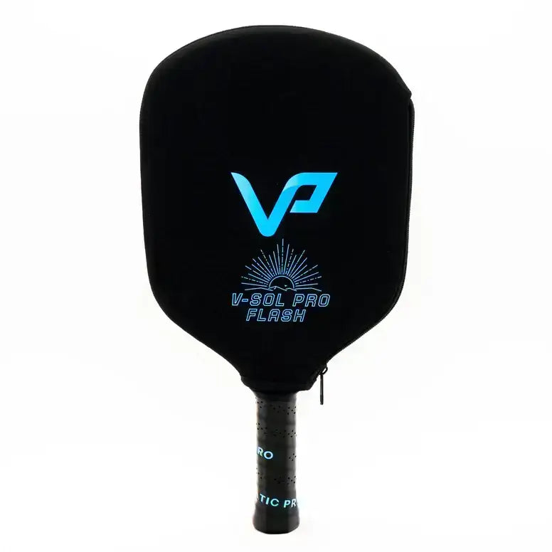 Vatic Pro V-SOL PRO Flash paddle with a black cover and blue logo design, designed for powerful performance.