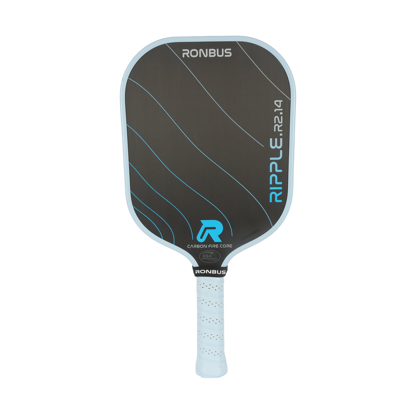 Ronbus Ripple R2.14 paddle with 3D carbon fiber grid infused EVA core and textured Toray T700 carbon fiber surface.