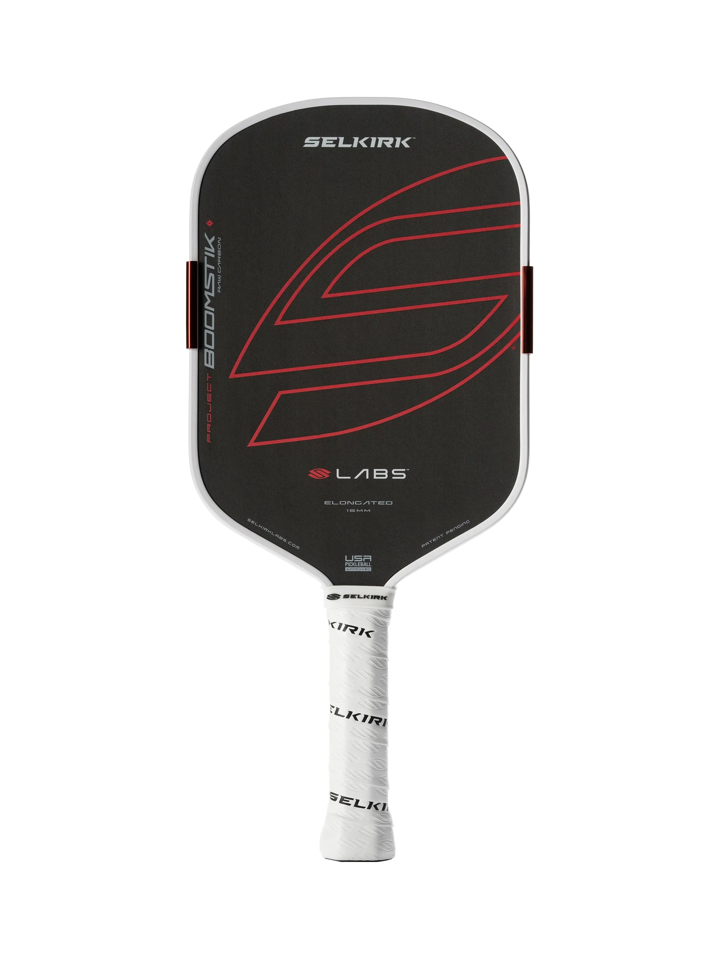 Selkirk LABS Project Boomstik® Raw Carbon [ELONGATED] pickleball racket front view