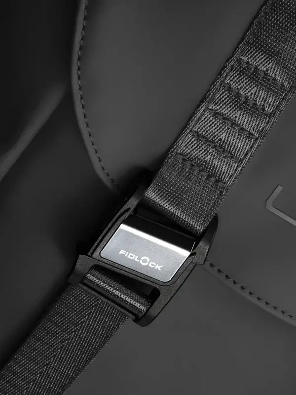 Detail of the Fidlock buckle on the Selkirk LABS Prestige Pickleball Backpack strap.