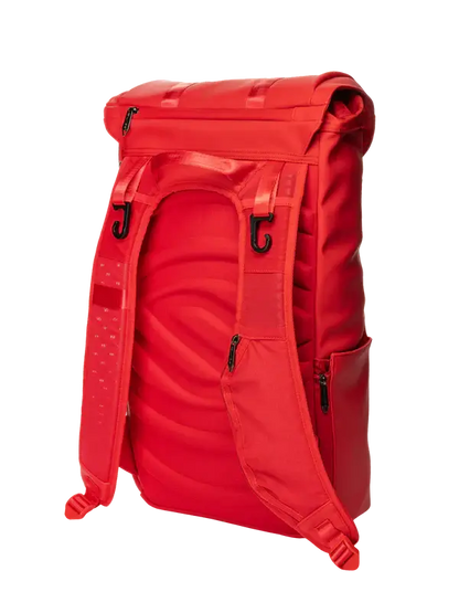 Selkirk LABS Prestige Pickleball Backpack in vibrant red color with padded straps.