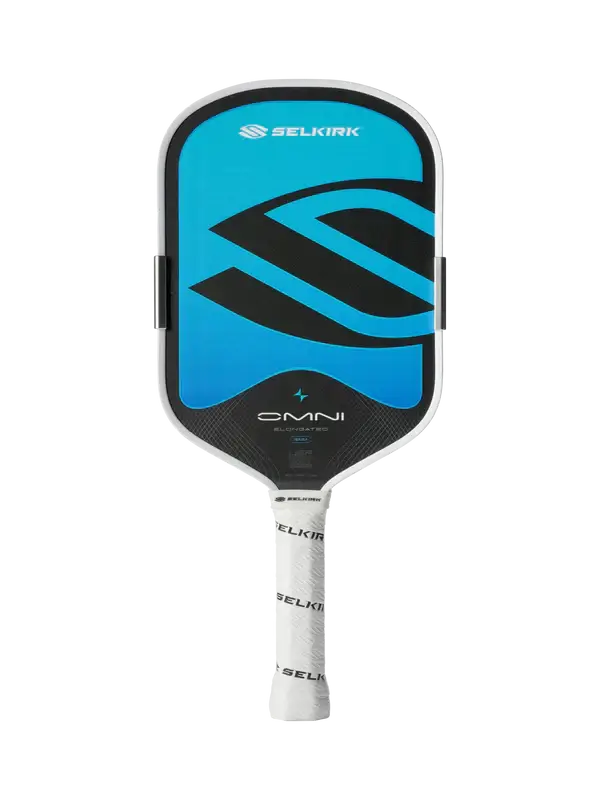 Selkirk OMNI Pickleball Paddle (Elongated) featuring a blue design and textured grip for superior performance.