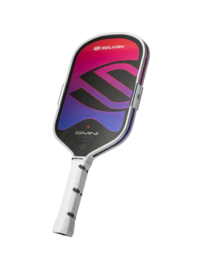 Selkirk OMNI Pickleball Paddle (Elongated) with a colorful design and ergonomic handle.