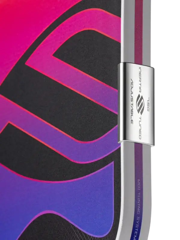 Close-up of the Selkirk OMNI Pickleball Paddle (Elongated) featuring the adjustable weight system.