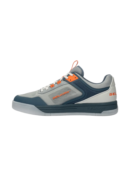 Selkirk Sport Legacy Pro Men's Pickleball Shoe with InfiniGrip side view in gray and blue