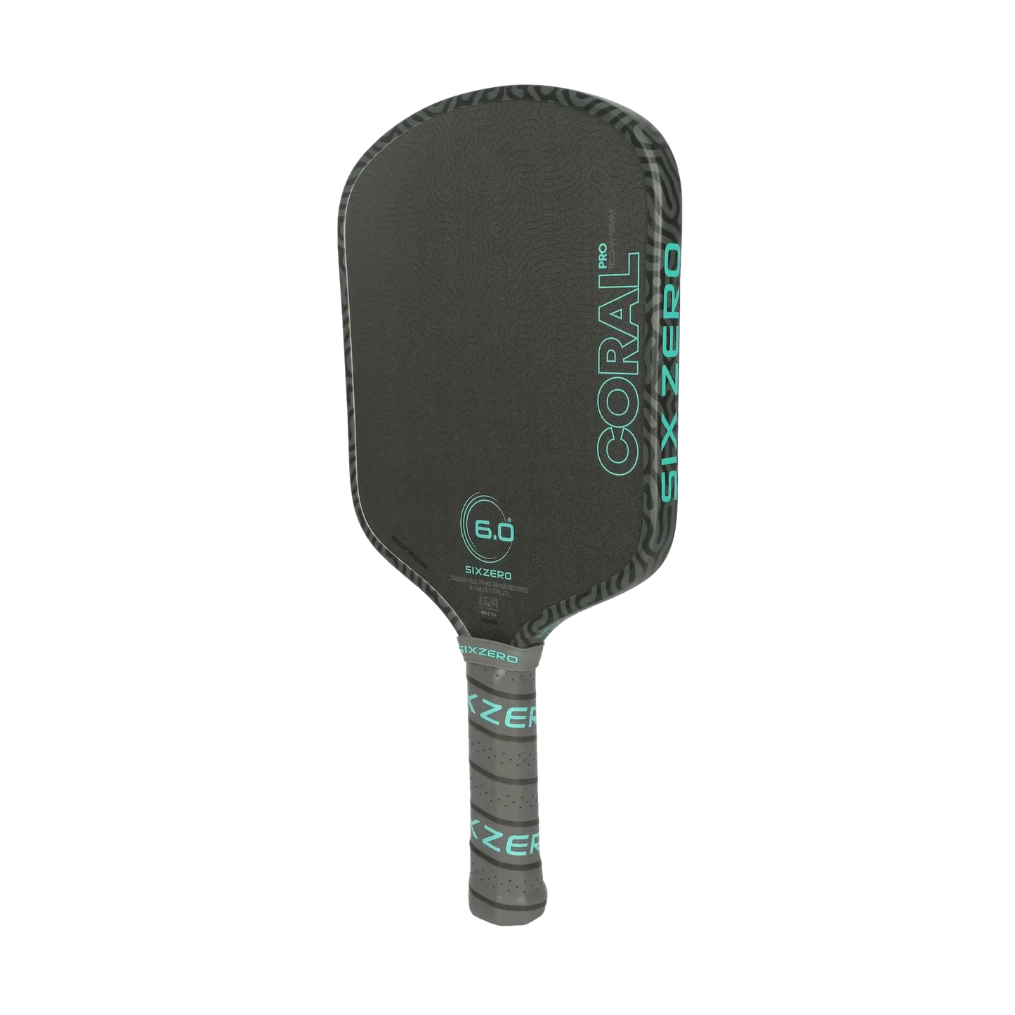 Six Zero Coral Pro 16mm paddle designed for heavy spin and precise shot shaping on the court.
