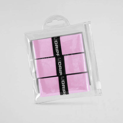 Udrippin Soft Pink -  Pro Tour grips in a clear packaging, designed for superior tackiness and sweat absorption.