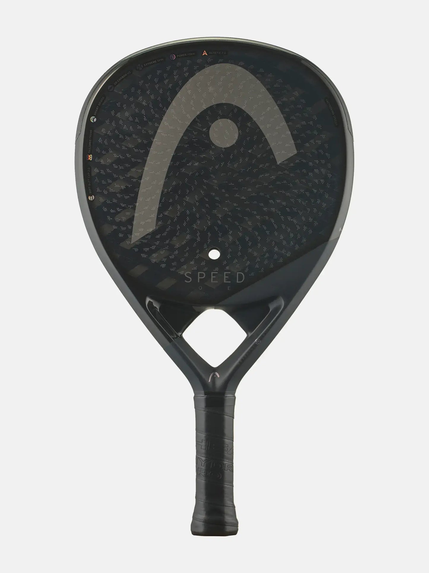 HEAD Speed One Padel Racquet with teardrop shape and unique one-hole design for advanced players.