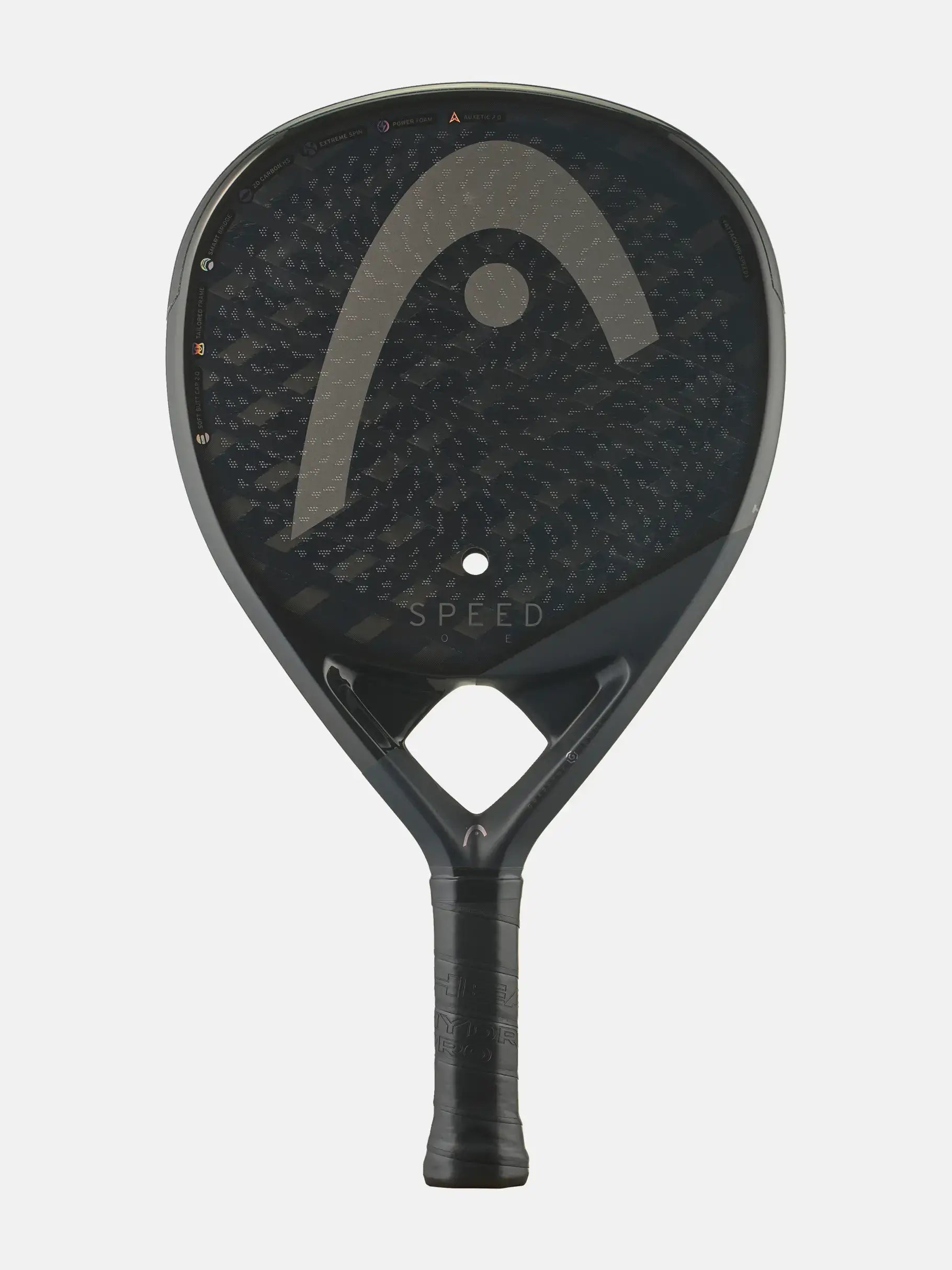 HEAD Speed One Padel Racquet with teardrop shape and unique one-hole design for advanced players.