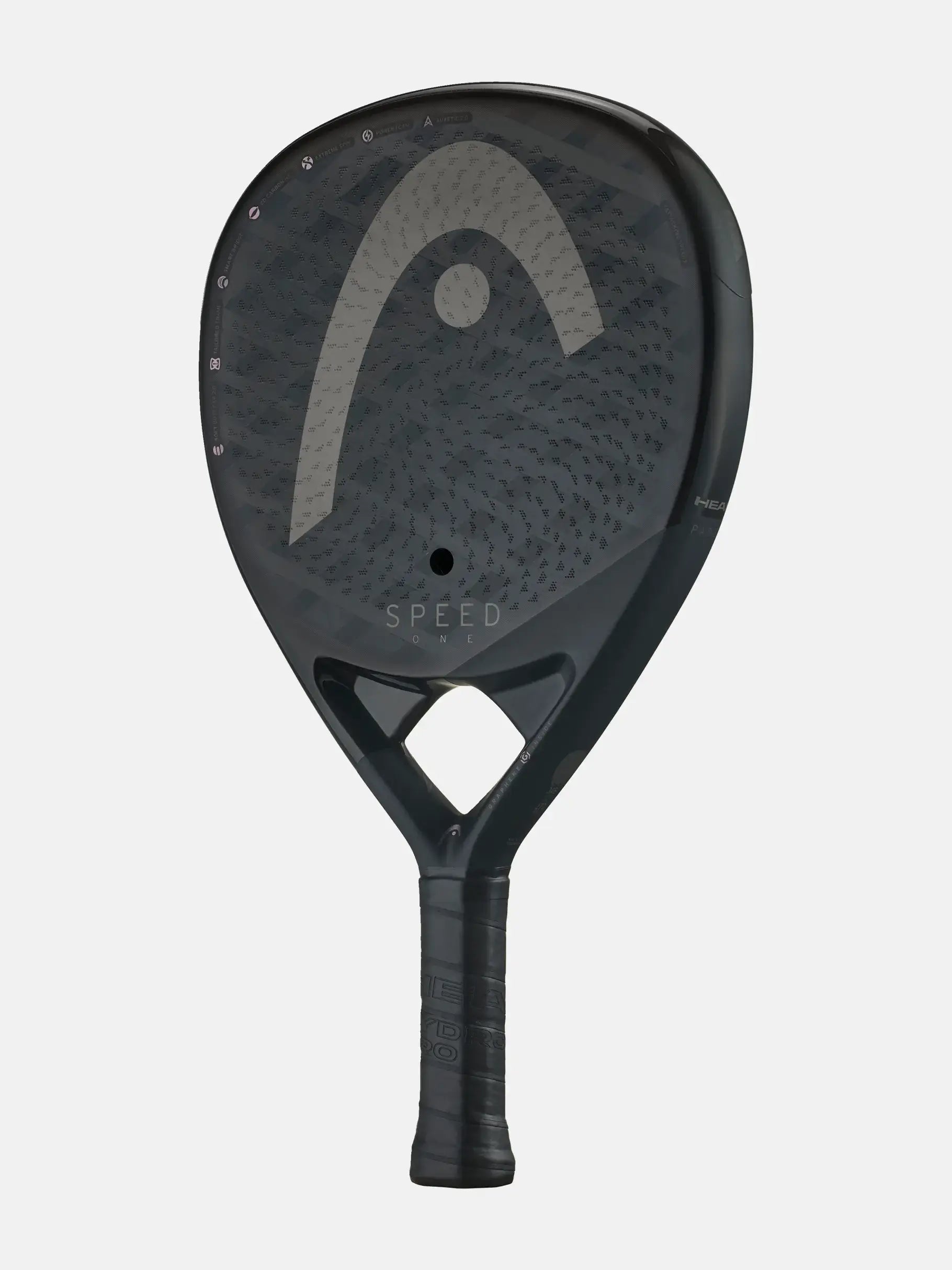HEAD Speed One Padel Racquet with a sleek teardrop design and textured hitting surface.