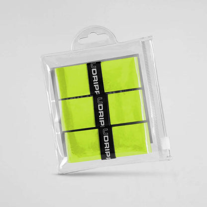 Udrippin Neon Green - Pro Tour grips in a pack, designed for enhanced tack and sweat absorption.