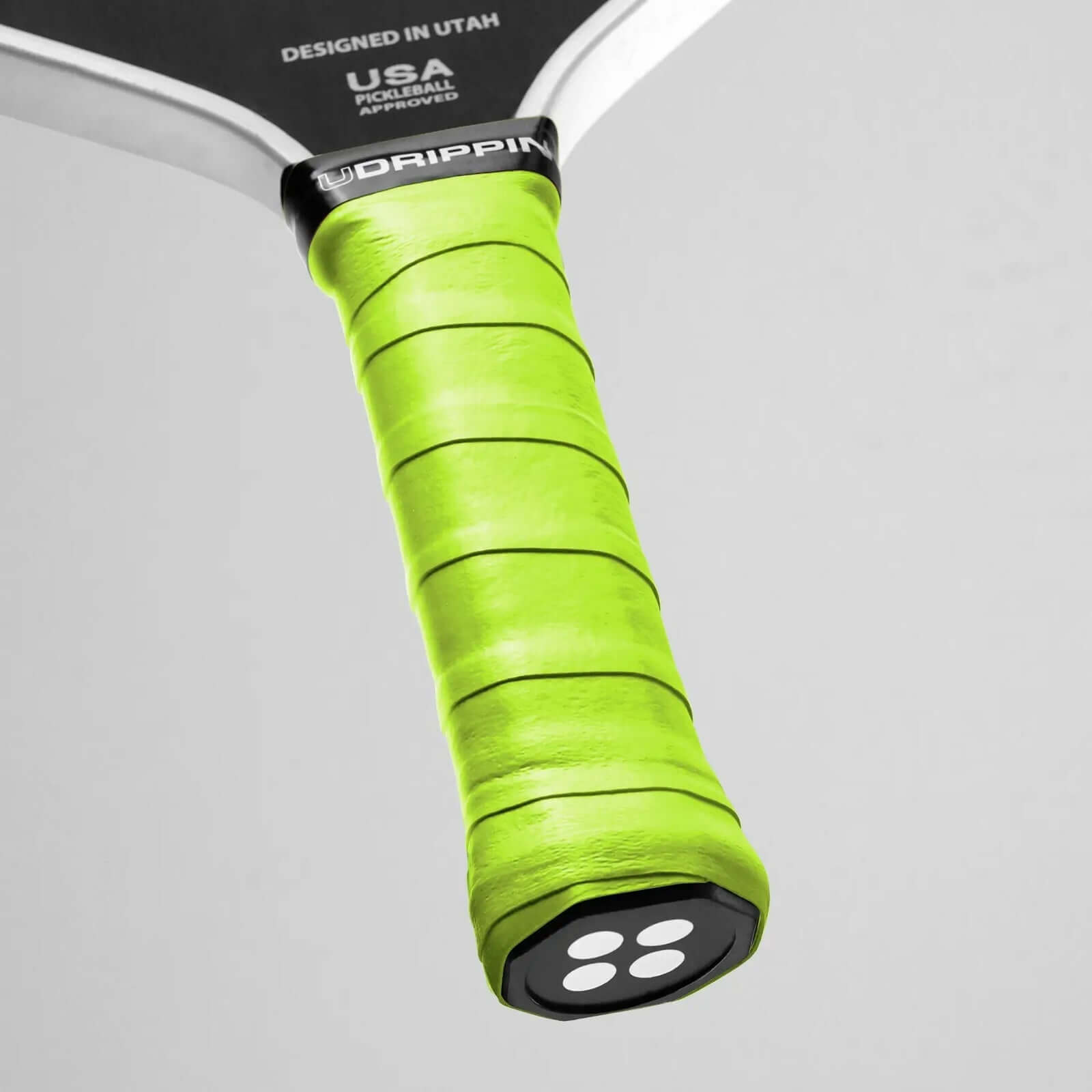 Udrippin Neon Green - Pro Tour paddle grip showing high quality tack and extra tackiness for longer lasting grip.