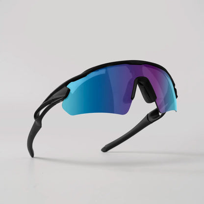 UDRIPPIN "NIZO" sunglasses with blue-green high contrast lens on a white background