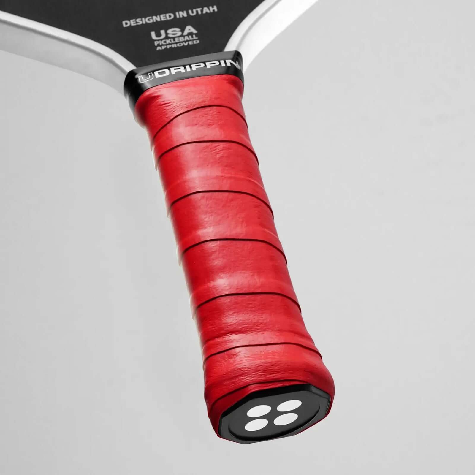 Udrippin Red - Pro Tour paddle grip showing high quality tackiness and sweat absorbent design.
