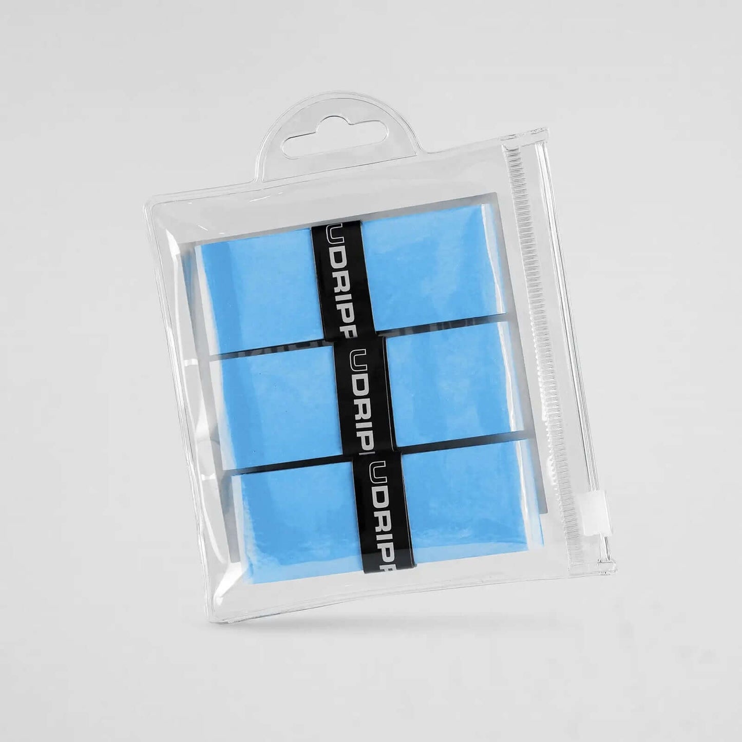 Udrippin Sky Blue - Comfort Tour grips packaged in a clear bag, featuring a durable and sweat-absorbent design.