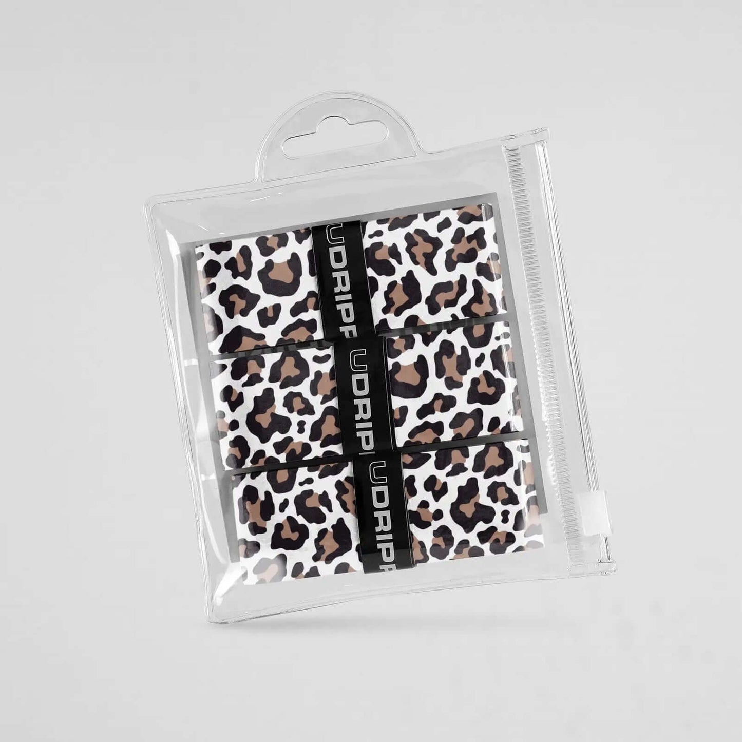 Udrippin White Leopard Print - Custom Grips in a pack showcasing bold leopard design.