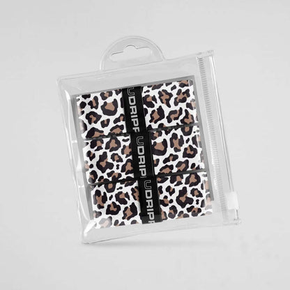 Udrippin White Leopard Print - Custom Grips in a pack showcasing bold leopard design.