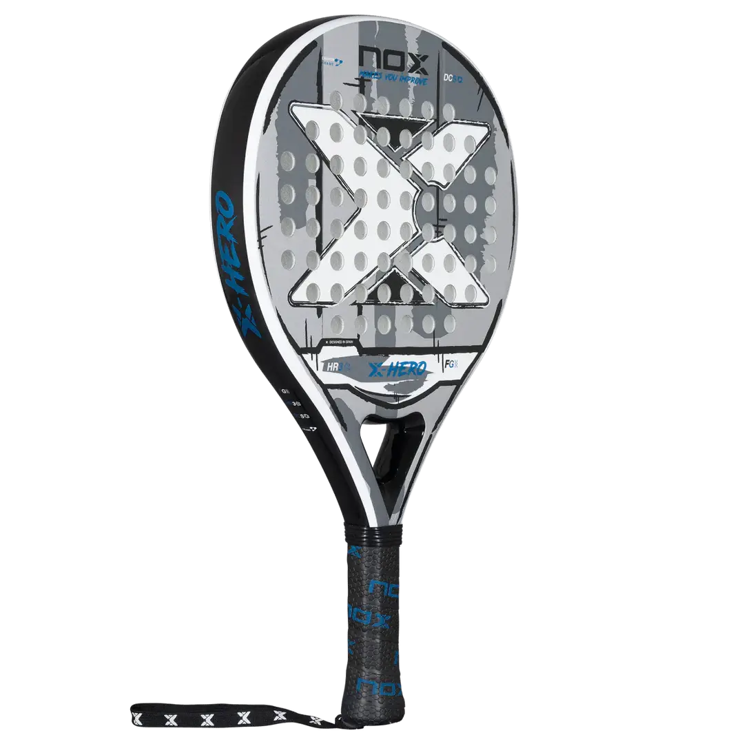 NOX X-HERO WHITE racket designed for beginner and intermediate players for comfort and control on the court.