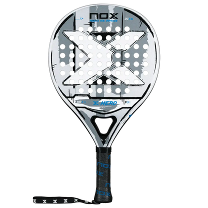 NOX X-HERO WHITE paddle racket designed for beginner and intermediate players for optimal control and maneuverability.